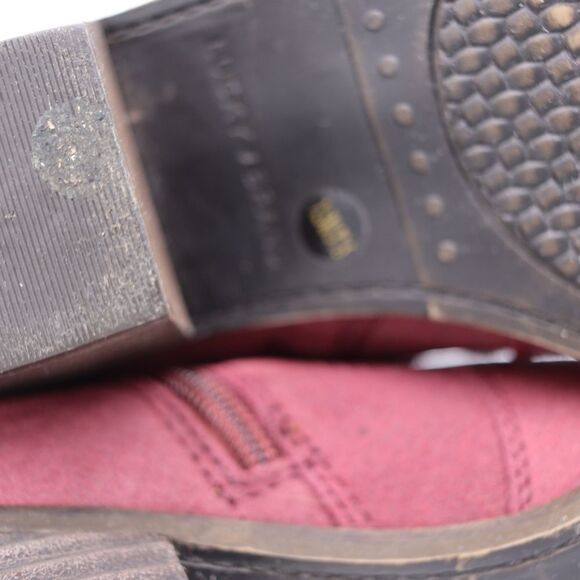 Lucky Brand Red Suede Ankle Booties 7.5 Boho Western Fall Western Winter Look - Picture 11 of 13